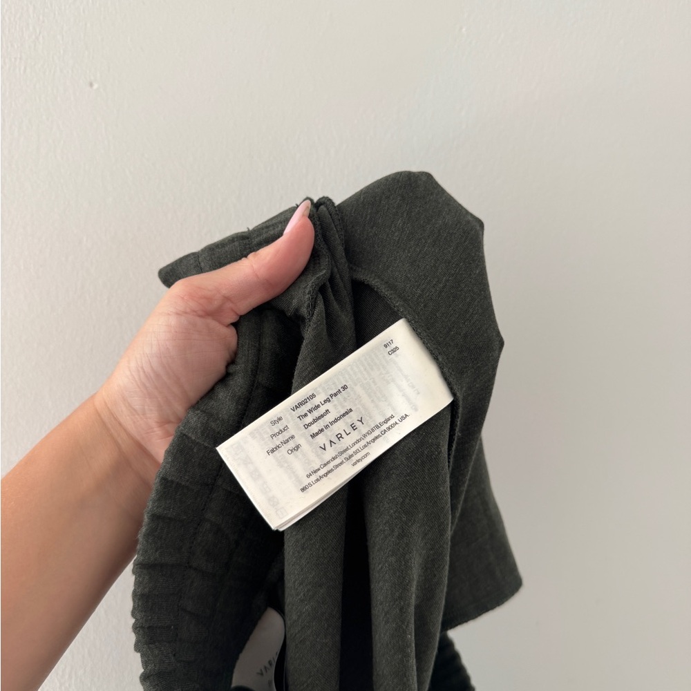 VARLEY The Wide Leg Pants in Olive Marl L - Picture 6 of 9